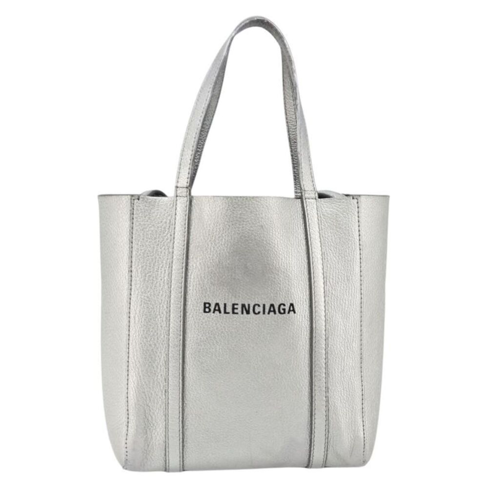 Balenciaga Everyday Glitter Leather Silver Leather Tote Bag Bag